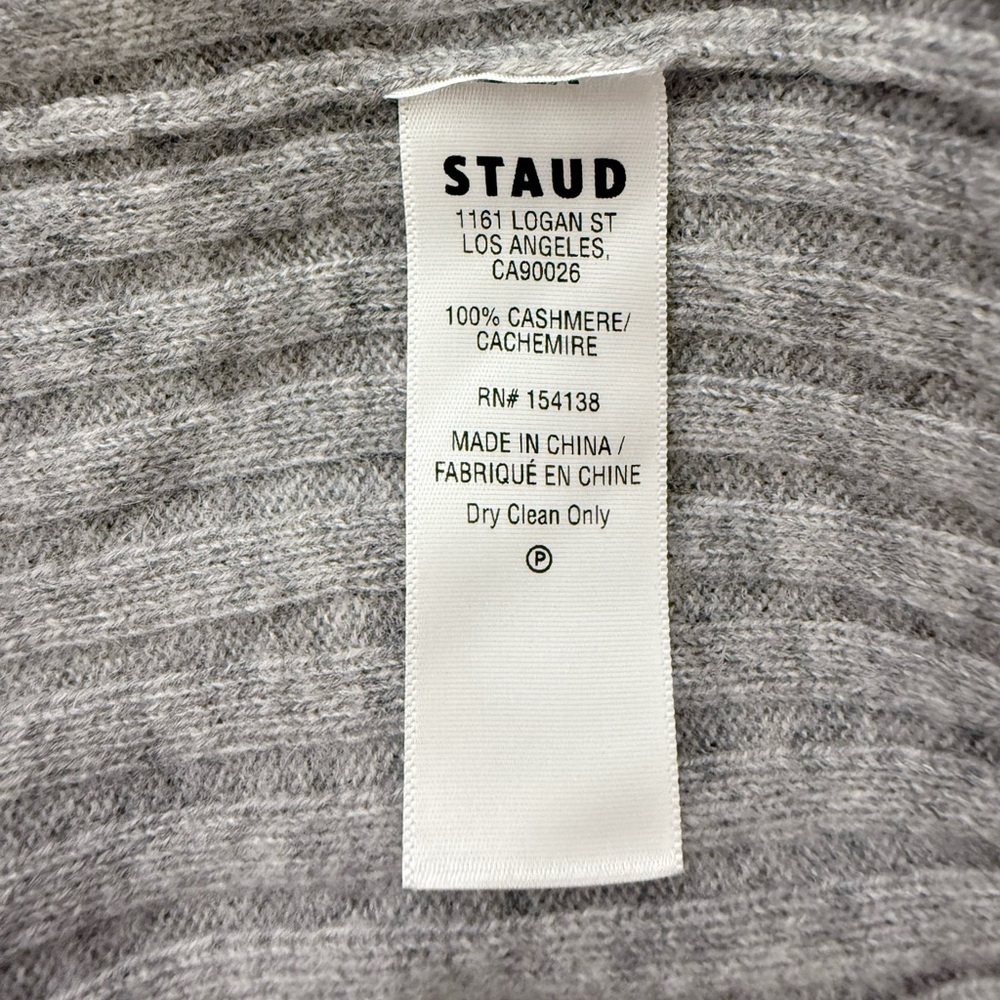 NWT STAUD Shoko Cashmere Rib Knit Sweater Dress in Heather Grey Sz S - Picture 14 of 16